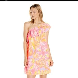NWOT Lilly Pulitzer Emmeline One Shoulder Dress in Sunsplash Size M